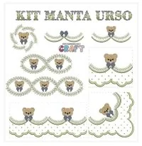 Kit Manta Urso: ursinhos com barradinhos e cantoneiras de manta